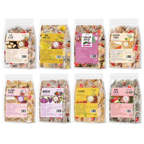 Combination tea: chrysanthemum, wolfberry, cassia seed tea, green kumquat, lemon, passion fruit tea, sour plum soup, five-finger peach, tuckahoe tea