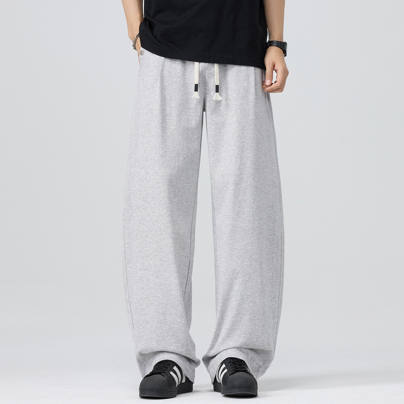3032B | Plus-Size Men's Summer Extended-Length Thin Sweatpants, Loose-Fitting Versatile Wide-Leg Casual Long Pants for Men.