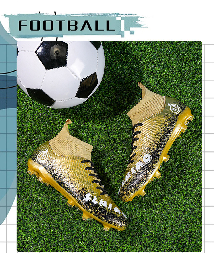 Best-selling High-top Football Shoes With Long Short Spikes, Non-slip Wear-resistant, Men, Women,_vogvips.com