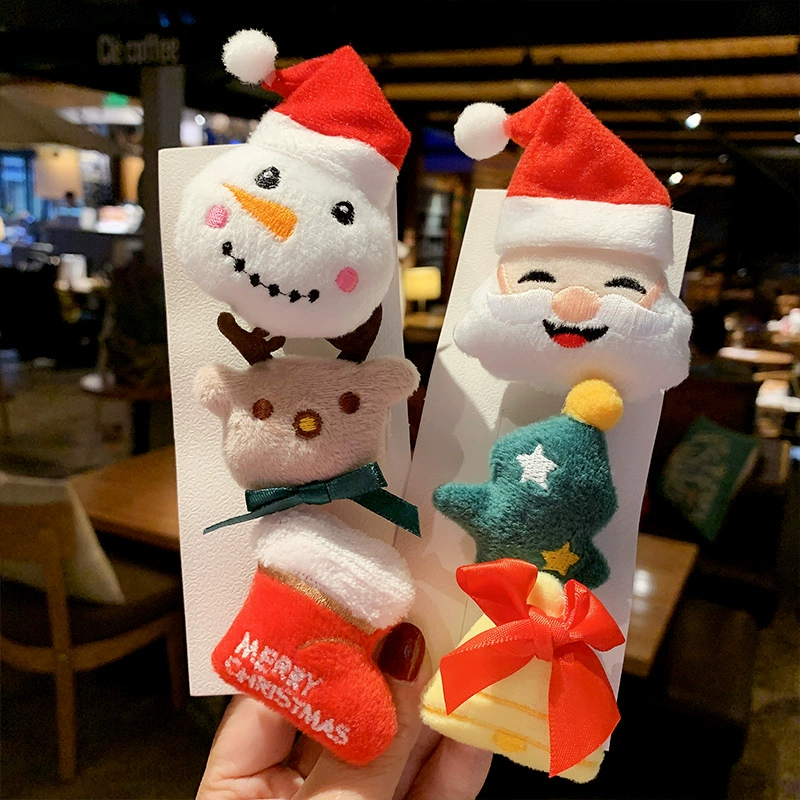 Christmas cartoon plush cute brooch, pin for elderly, decorations, badge, Birthday gift, wholesale