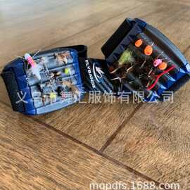 跨境飞蝇钓腕带式拟饵收纳带 垂钓便携风渔具整理配件