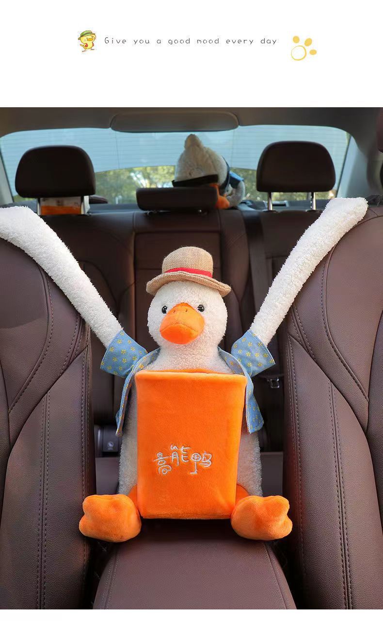 Car Tissue Box Trash Can Car Seat Hanging Tissue Bag Trash Can Two-in-One Multifunctional Storage Decoration