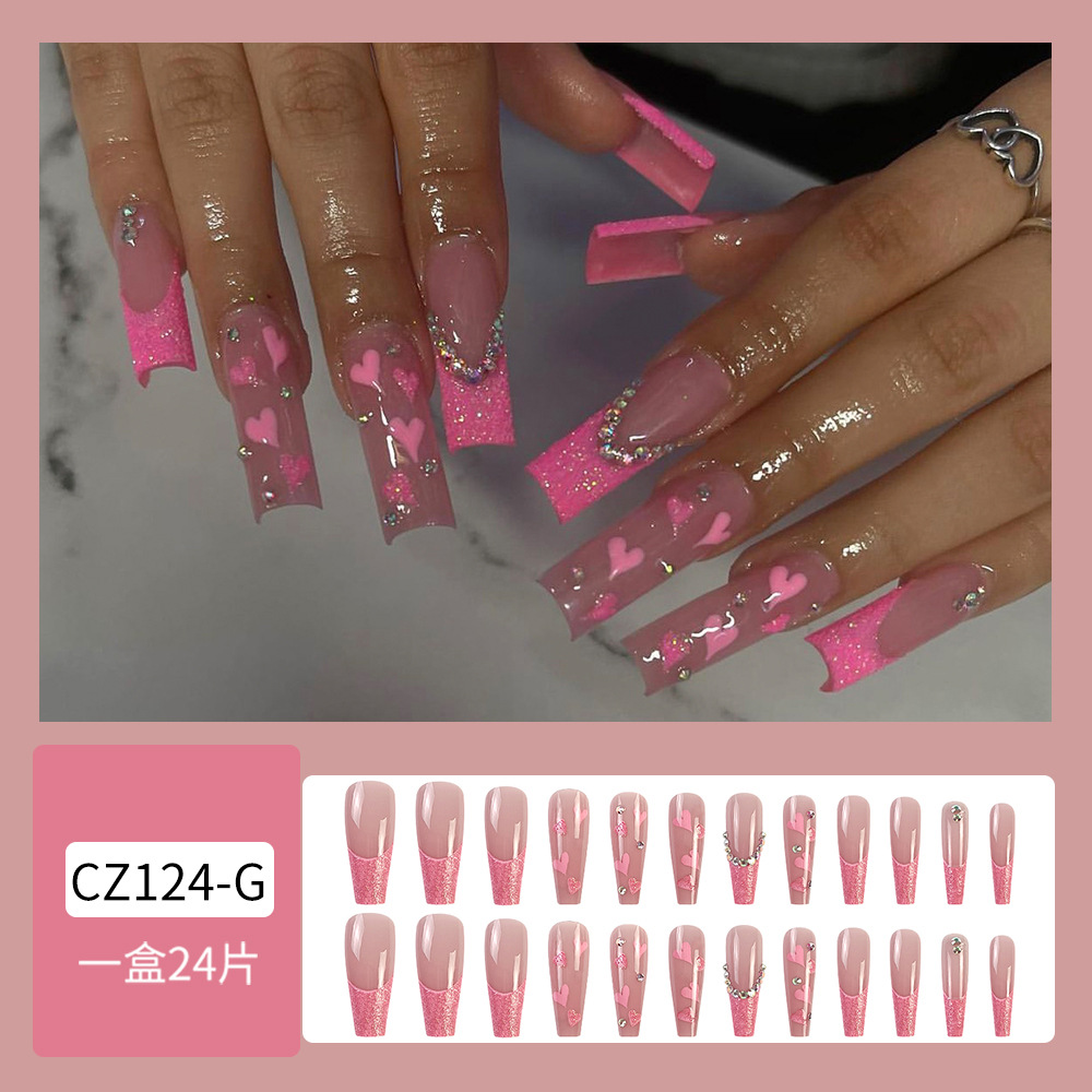 Cross-border uñas falsas uñas desgaste largo T-punto de la jalea del diamante del clavo del gel de uñas pieza de prensa al por mayor en las uñas