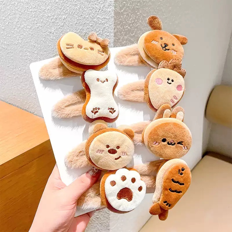 动物掰掰夹女童可爱毛绒仿真边夹儿童玩偶发夹刘海夹宝宝发饰发卡|undefined