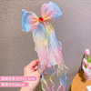 Children's hair accessory, hairgrip with bow from pearl, hairpins for princess, Korean style