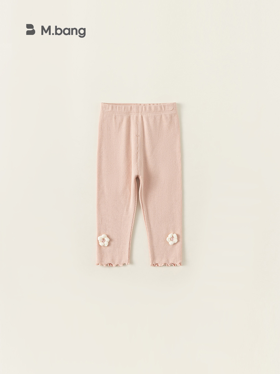 Primavera y verano, ropa infantil, ropa infantil, nuevos productos, leggings para niños, niñas, pantalones de flores tridimensionales, pantalones de siete puntos delgados