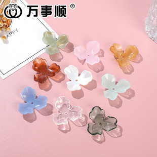 Factory direct supply plastic acrylic accessories straight hole large disc flower diy hand-made earrings headdress shoes clothing decoration wholesale