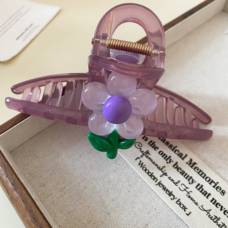 Carpeta de agarre de palabra redonda de color café, clip de tiburón de pelo de disco de alta gama retro, personalidad simple y de moda, nueva horquilla, accesorios para el cabello