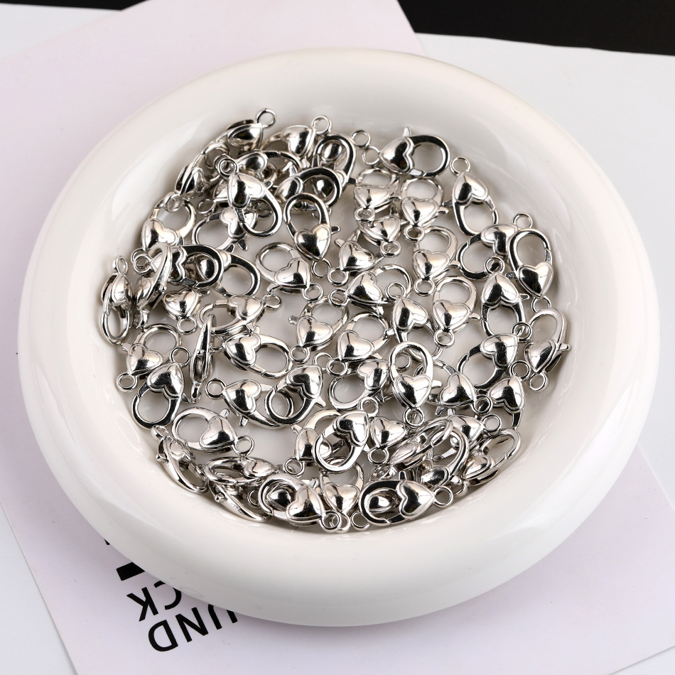 简约锌合金爱心龙虾扣 diy手工自制箱包扣手链连接扣挂饰材料配件