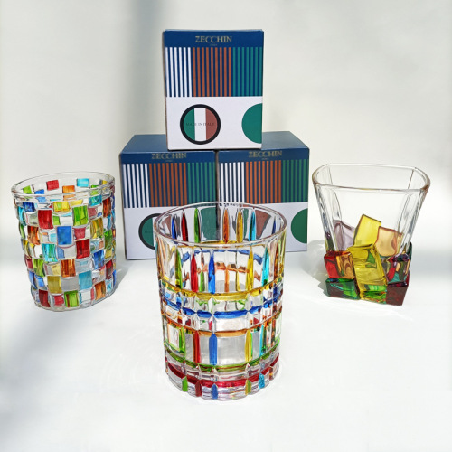 Italian designer's hand-painted line woven crystal glass whiskey glass water glass foreign wine glass