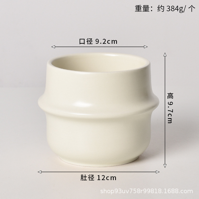 Pot de cerámica crema INS lujo ligero de alto nivel sensación de plantación de orquídeas mariposa simple orquídeas plantación de pot de porcelana blanca Dehua