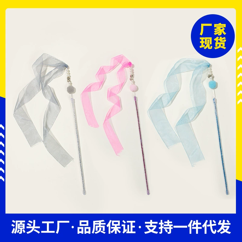 Поставки для домашних животных кисточки шелковые забавные кошачьи палочки забавные игрушки кошки феи забавные кошачьи палочки с колокольчиками