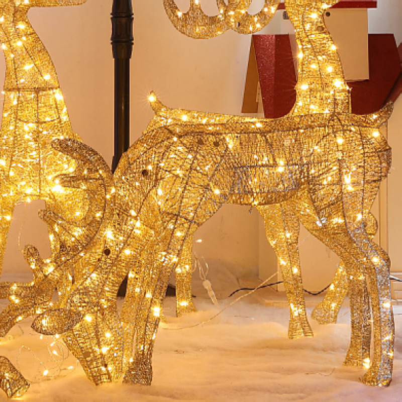 Navidad hierro ciervos decoraciones centro comercial escena diseño suministros modelado Navidad ciervos adornos alces luminosos