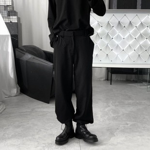 Summer Ice Silk Drawstring Leg Korean-style Suit Pants Straight-leg Loose Casual Pants Draped Workwear Casual Pants for Men