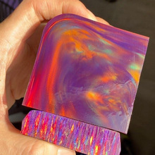 日系彩色人造极光澳宝原材料，实验室合成星云效果欧泊原石