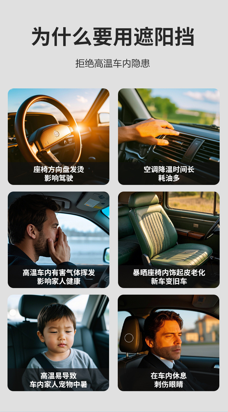 Tesla 21-26 Model 3-Model Y Special 190t Oxford Titanium Silver Sun Protection Foldable Car Sunshade