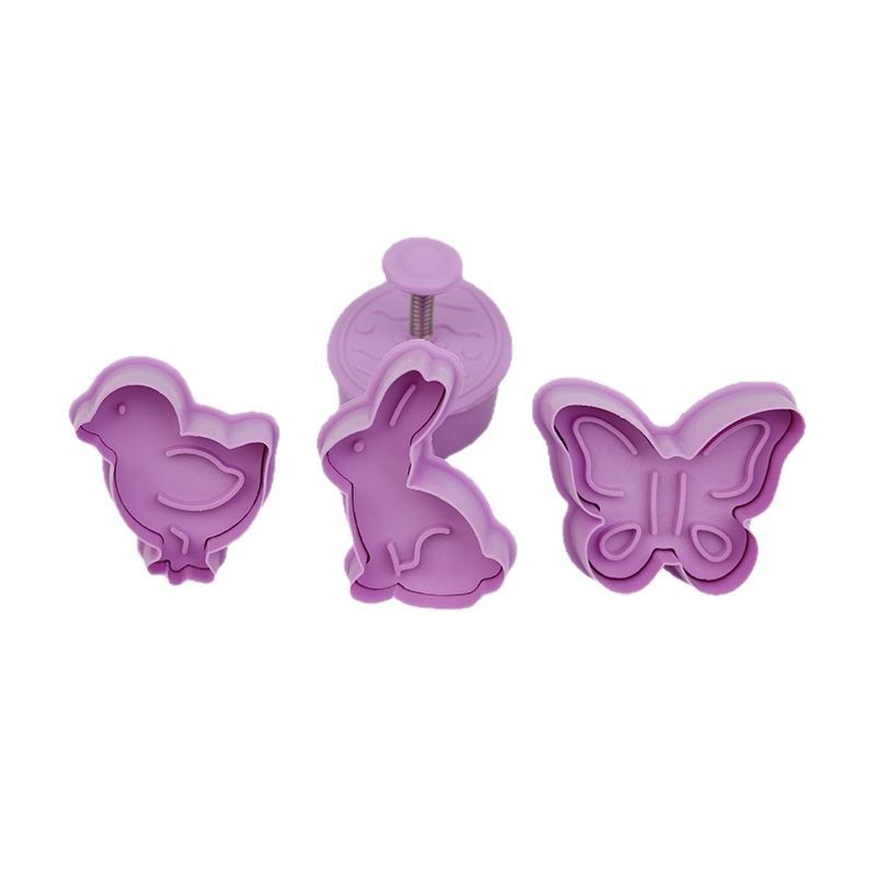 Juego de molde de galleta de Pascua Pollo Conejo Flor Huevo Pollo Conejo Cuete Cortar Torta Funda de galletas de fondant