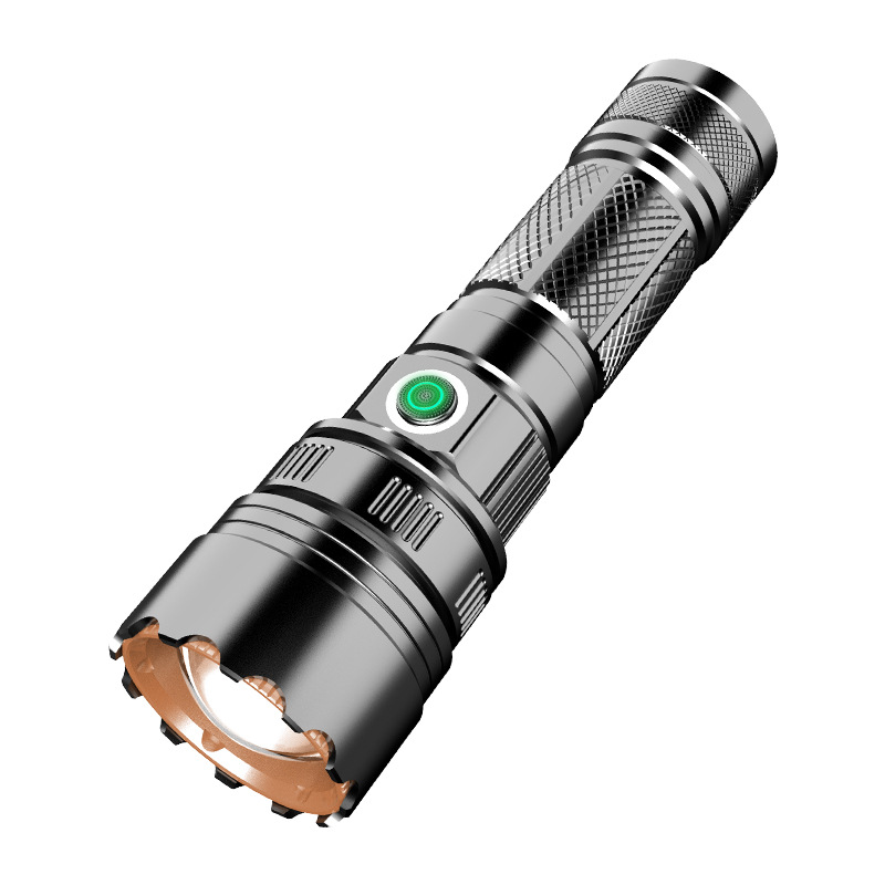 Cola digital linterna eléctrica láser blanco aleación de aluminio telescópica zoom linterna luz fuerte tiro largo linterna al por mayor