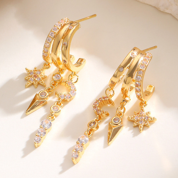 fashionable creative design earrings with zircon