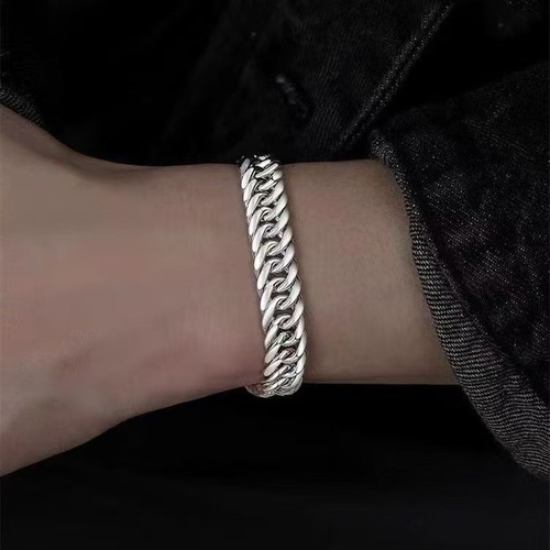 Korean style trendy men's chain hiphop hip-hop double row bracelets for women, couples, minimalist personalized student cool style accessories
