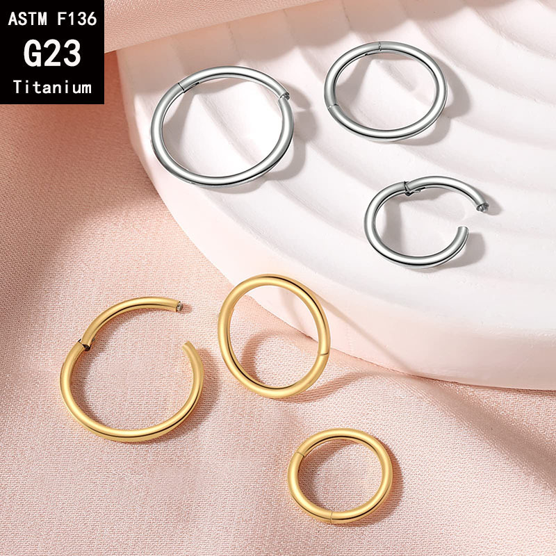 G23 Titanium Seamless Closed Ring Nose Hoop - 16G 1.6mm Black Cartilage Earring Body Piercing Jewelry detail image 13