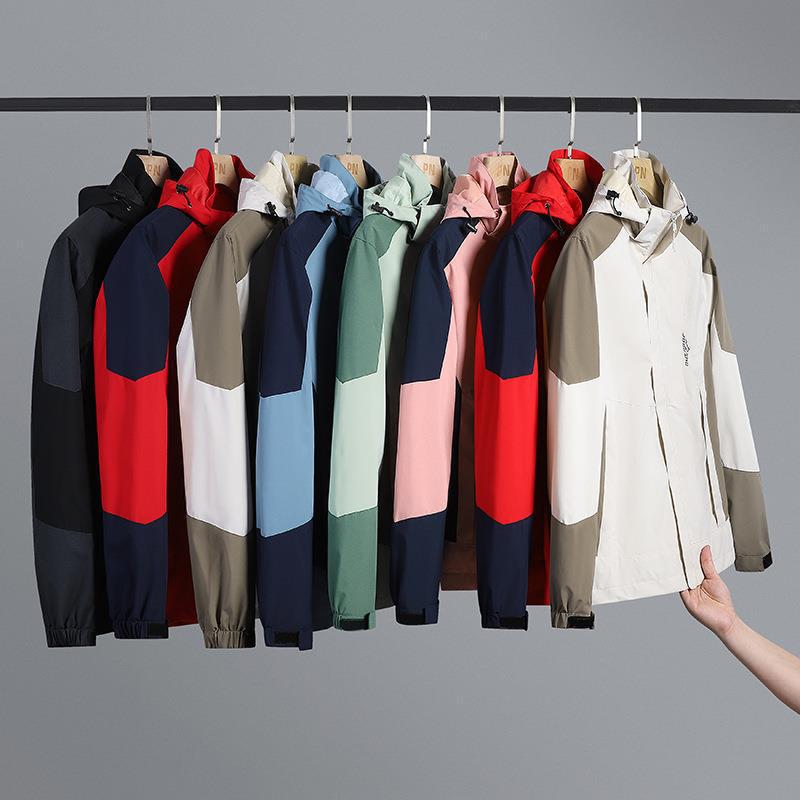 Outdoor Charge Clothes Men's Spring and Autumn Single Layer Thin Hooded Jacket into Xizang Waterproof Windproof Women's Warm Jacket Mountaineering Suit