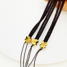 新款吊坠挂绳3mm高端配绳项绳黄金手编织八宝罗盘戒指佛头绳批发