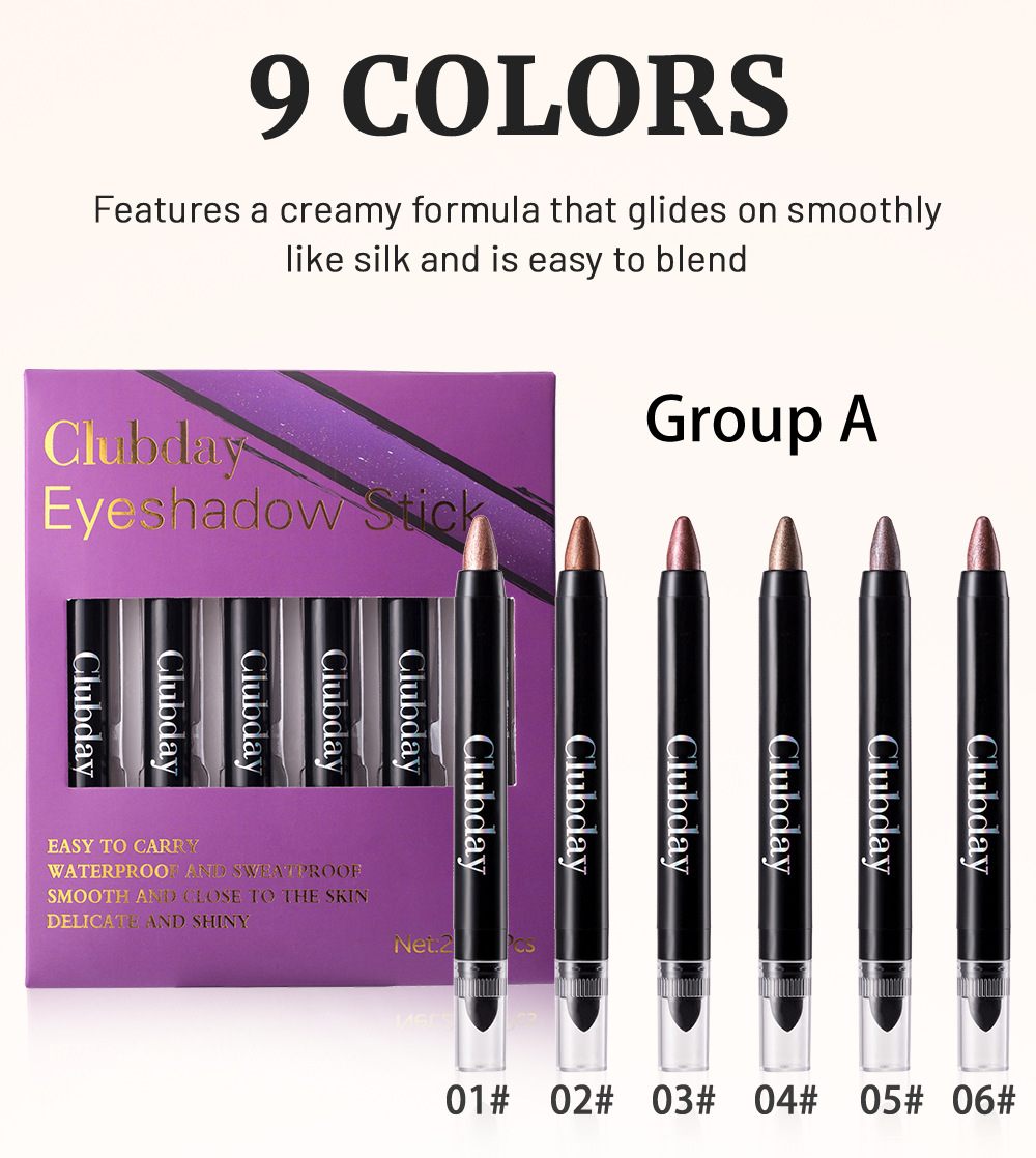 Cross-border bestseller Eye shadow stick, pearlescent eye shadow pen, high-gloss brightening, non-smudging eye makeup set Eye Shadow undefined