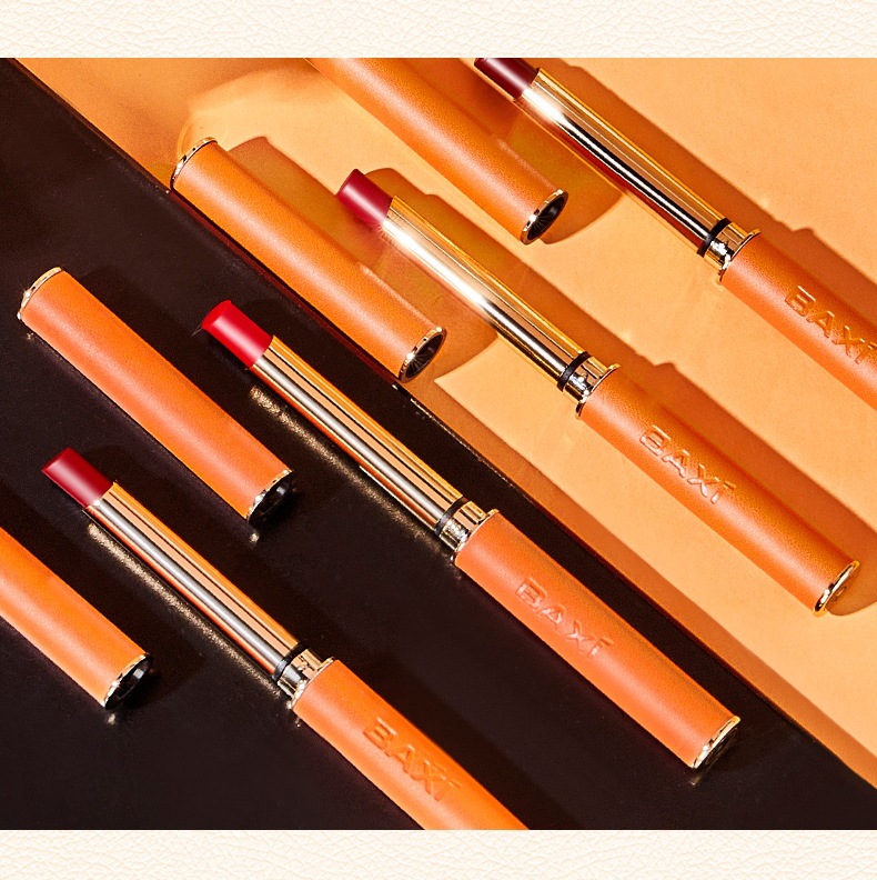BAXI Small Tube Lipstick Set, velvet matte, waterproof and not easy to fade, student 4-tube lipstick set box undefined