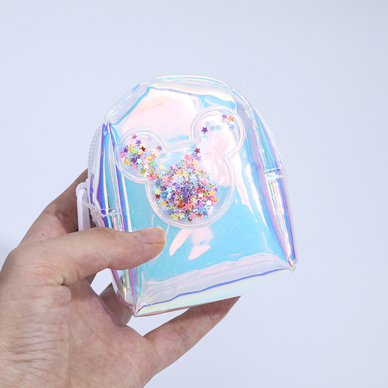 Mini bolso A0038 para niñas, monedero con efecto líquido y colores brillantes, mochila infantil.