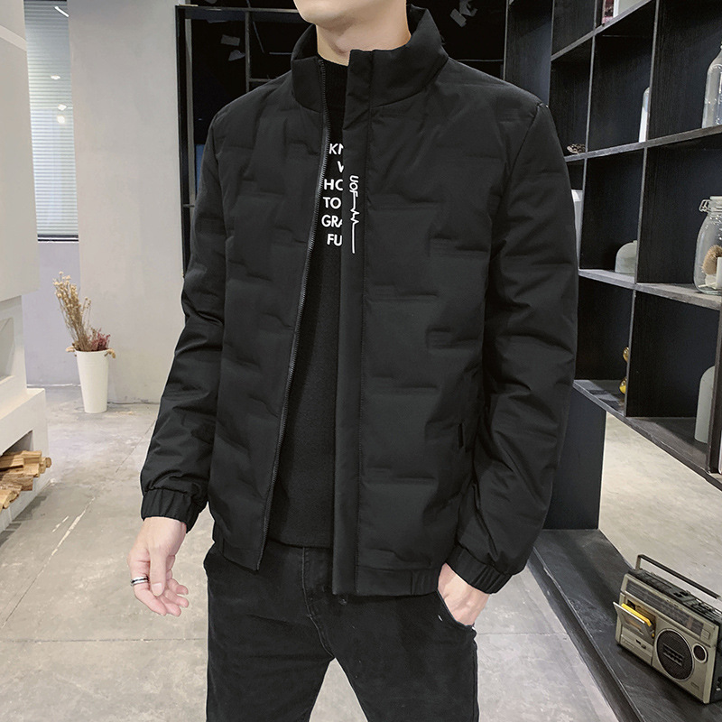 Chaqueta de plumón de otoño e invierno para hombre, talla extra grande, con cuello alto, plumón de pato blanco ligero, corte holgado, versátil, abrigo cálido para hombre, a la moda.