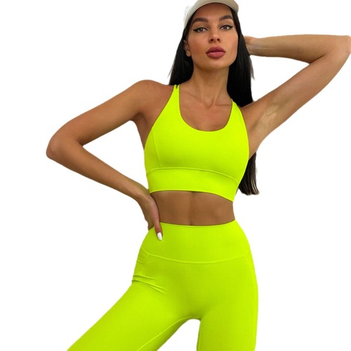 New European and American yoga wear for women with thin shoulders and beautiful back Breathable tight-fitting beautiful back push-up shock-absorbing sports bra