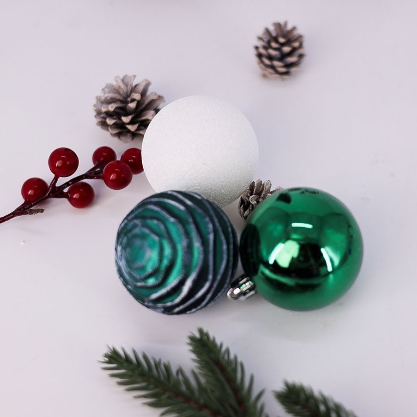 Fábrica directa transfronteriza nuevo 6cm / 9 cilindro bola pintada de Navidad juego de árbol de Navidad colgante de plástico colgante bola