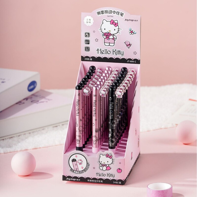 Hello Kitty retractable gel pen with ST tip, quick-drying student pen for practicing questions, cute cartoon Hello Kitty signature pen Hello Kitty retractable gel pen with ST tip, quick-drying student pen for practicing questions, cute cartoon Hello Kitty signature pen