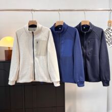 试衣间日系秋冬2025新款男士针织摇粒绒立领拉链夹克长袖外套上衣