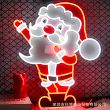 跨境专供圣诞老人霓虹灯派对节日led字母图案灯房屋装饰UV霓虹灯