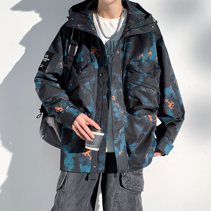 Chaqueta de camuflaje para hombres chaqueta de explosión hombre chaqueta de tren con capuzas marca de moda japonesa montaña casual al aire libre vestir