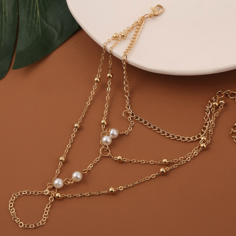 Pearl Splicing Finger Chain Multi-layer Bracelet Wholesale Nihaojewelry display picture 5