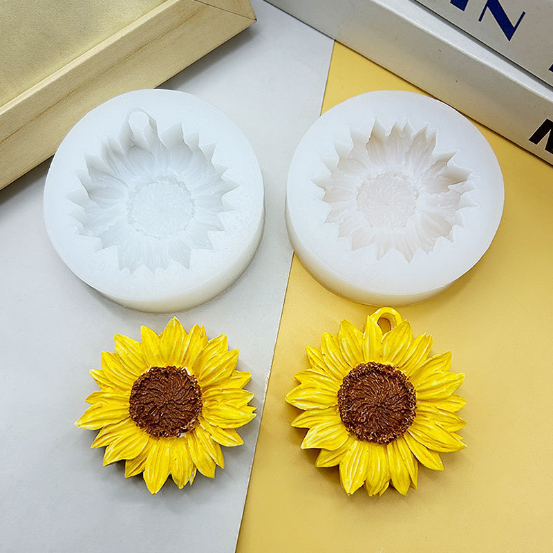 ins风向日葵花朵硅胶模具巧克力慕斯烘焙工具滴胶香薰石膏蜡烛模|undefined