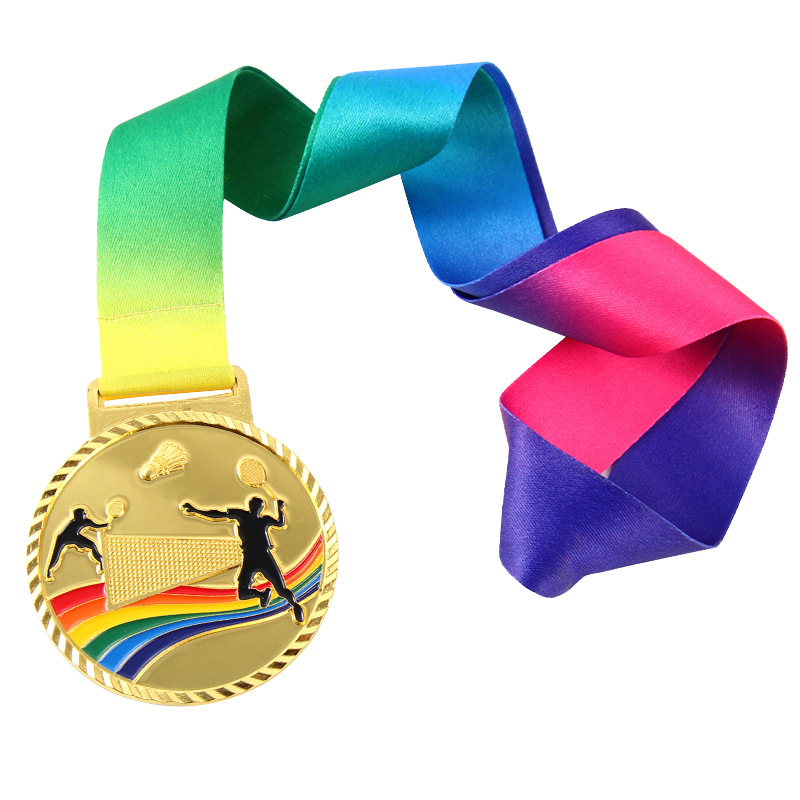 Medalla de bádminton más vendida, diseño creativo, campeón de honor de los juegos de dobles y singles masculinos