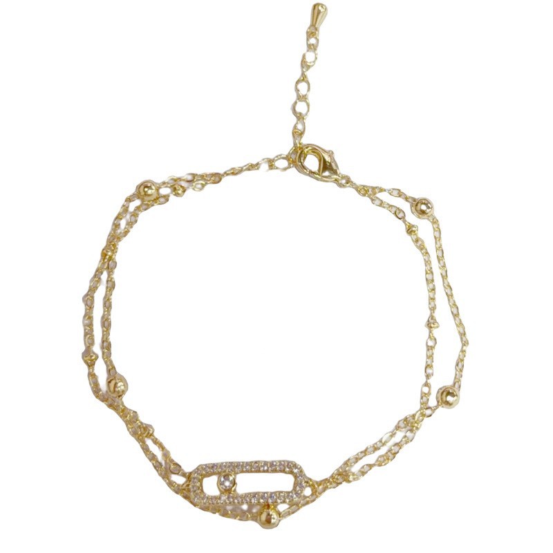 Moda de nicho, personalidad única, tendencia, pulsera de circón, diseño de todo fósforo de lujo ligero para mujer, joyería de sentido simple y avanzado al por mayor