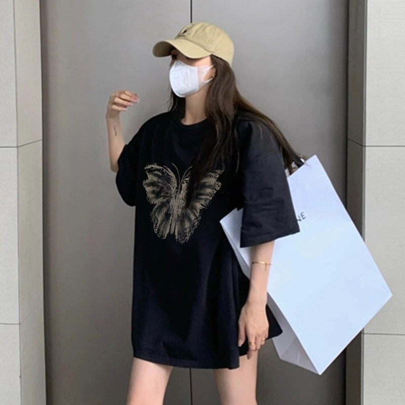 Retro summer thin short sleeve T-shirt with a round collar
