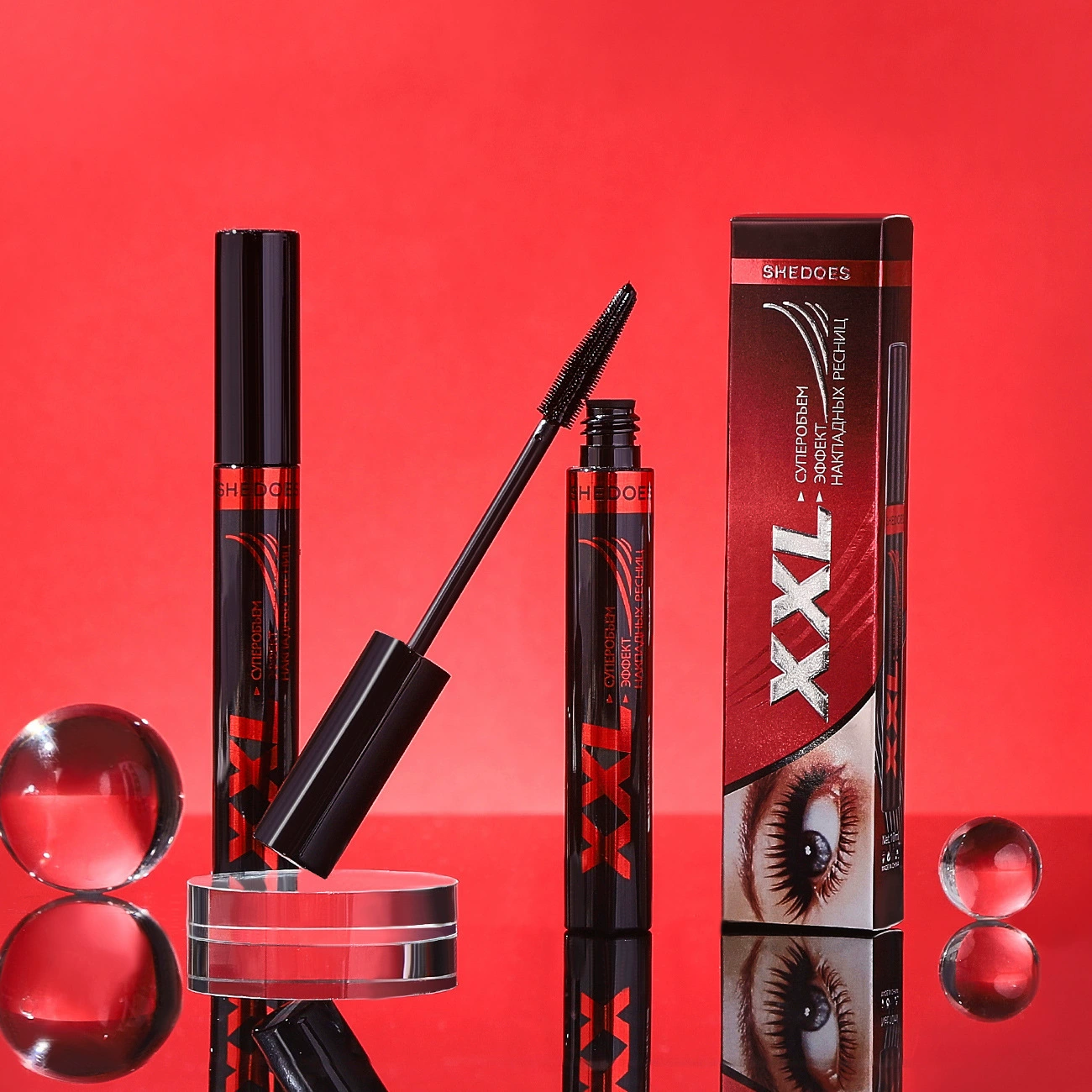 Mascara 3D Waterproof Super Black, Dense Volume, Smudge-Proof — 10 ml