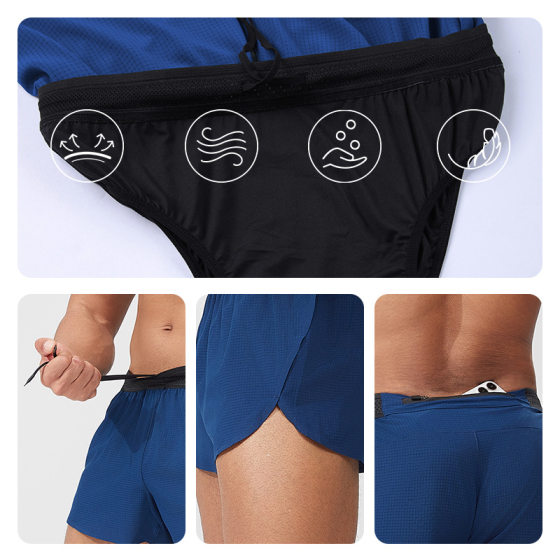 Sports Shorts Men's Professional Marathon Running Speed Three-point Pants Quick-drying Breathable Anti-running Fitness Training Pants
