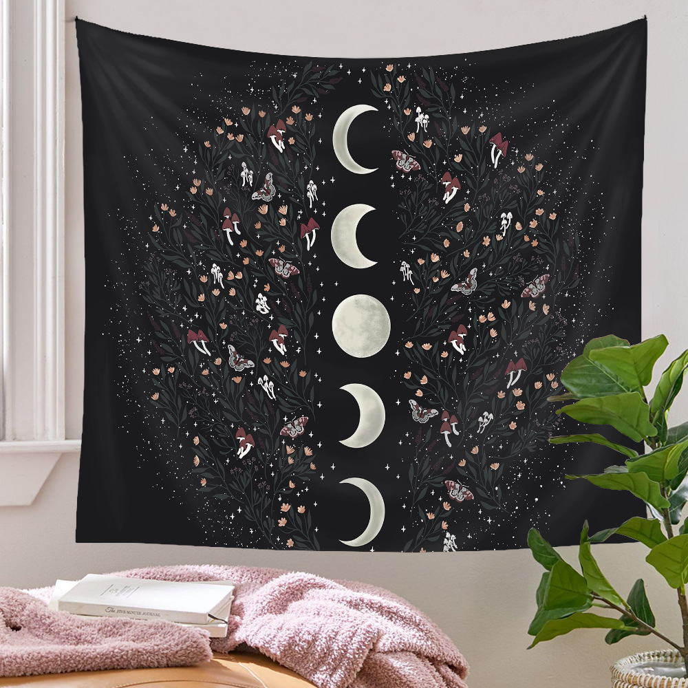Bohemian Psychedelic Plant Moon Printing Hanging Decoration Cloth Tapestry Wholesale Nihaojewelry display picture 19