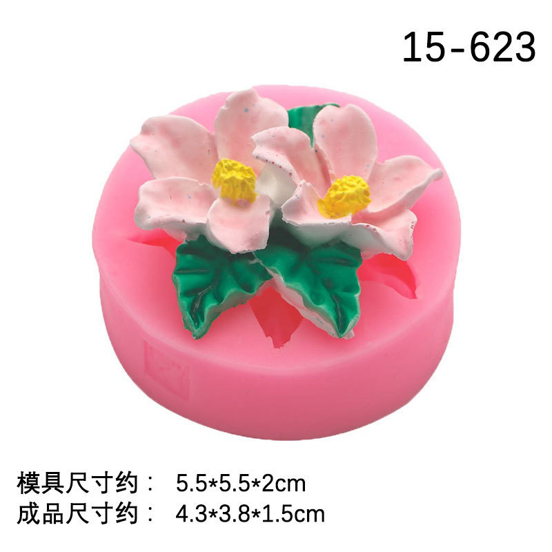 鏡アマゾンにまたがる6種類の花薔薇カーネーション牡丹太陽花シリコンモデルdiyチョコレート|undefined