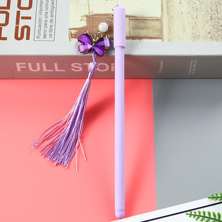 INS chica corazón colgando pluma lindo estudiante papelería colgante pluma de gel pluma de agua de cadena pluma de firma de Oficina Creativa