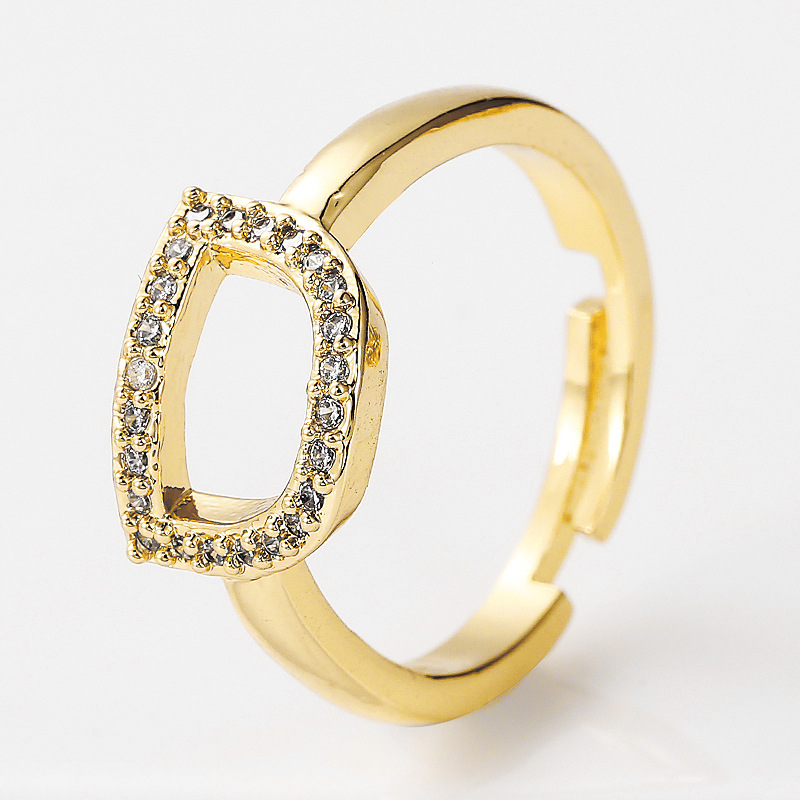 wholesale jewelry 26 English alphabet copper ring Nihaojewelrypicture27