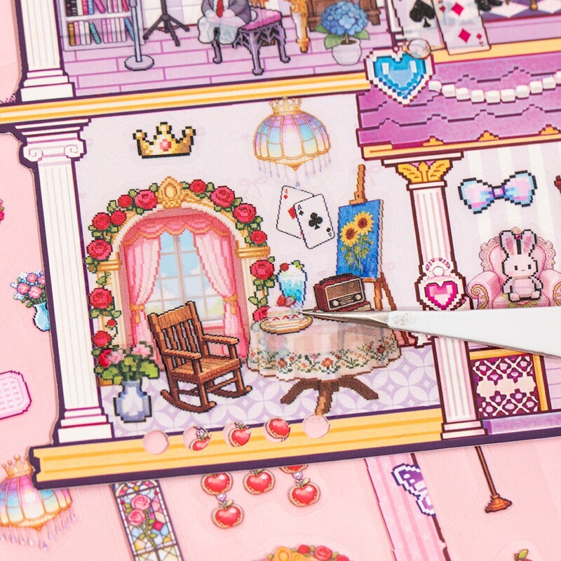 Yuxian Brand Direct Supply Dream Castle Mansion Decoration Manual 3D Fantasy Style Journal Sticker Book Dropshipping