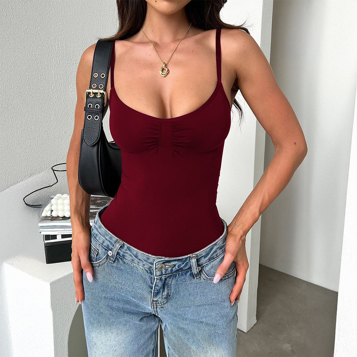 KAIKUO - Body de Tirantes Ajustado y Sexy para Mujer, Estilo Europeo y Americano, Ropa de Mujer, Primavera/Verano 2026, Comercio Exterior Amazon